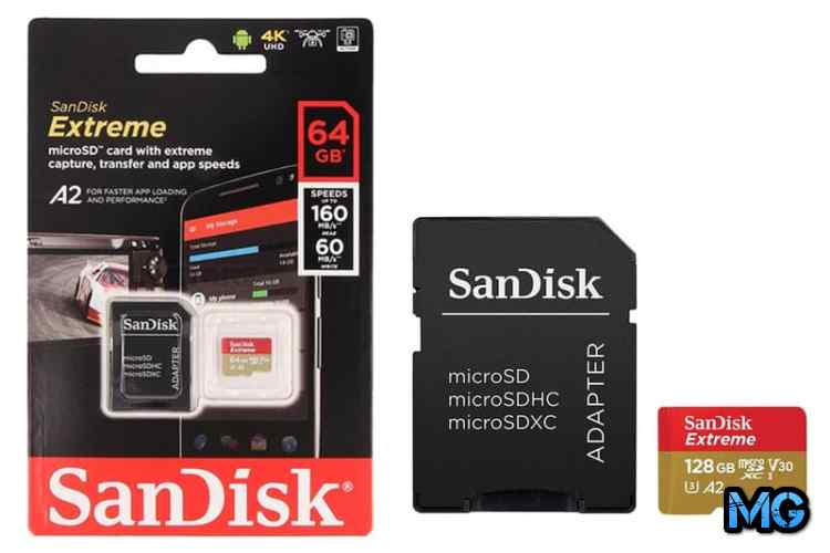 SanDisk Extreme microSDXC Class 10 UHS Class 3 V30 A2 160MB/s 